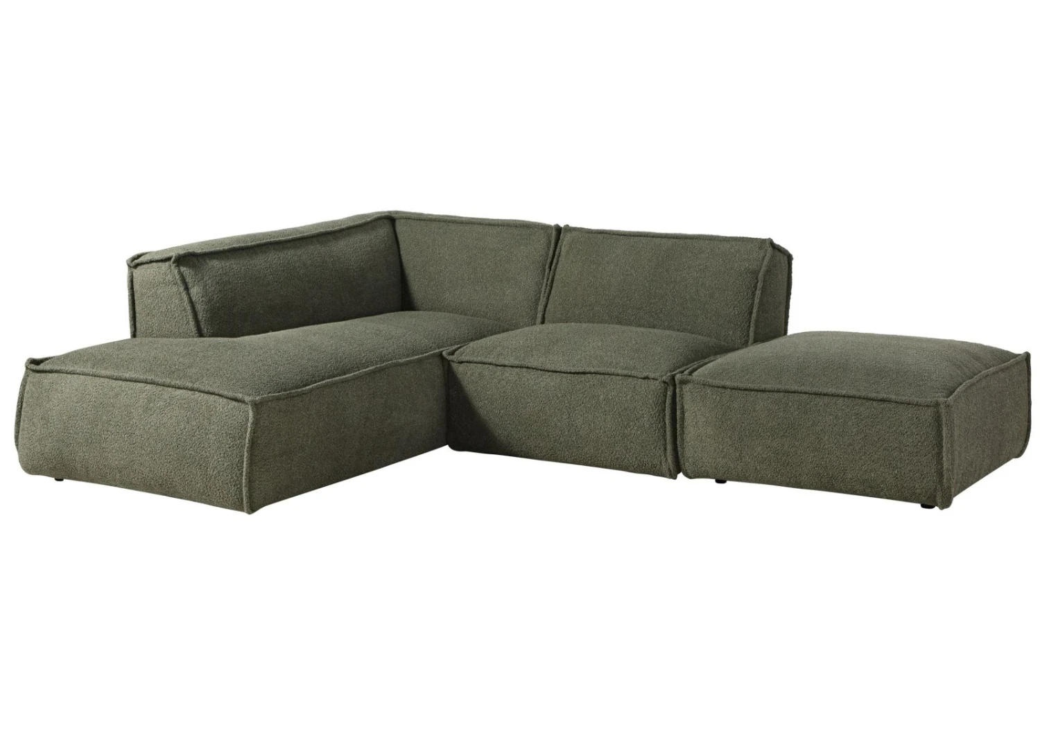 RAVENNA Divano Angolare Con Poggia Piedi - Stoffa / Verde 195x220x79 10 RAVENNA Divano Angolare Con Poggia Piedi - Stoffa / Verde 195x220x79 - immagine 8