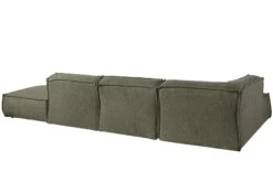 RAVENNA Divano Angolare Con Poggia Piedi - Stoffa / Verde 285x220x79 -Massivmoebel24 31 920 100 0026 10