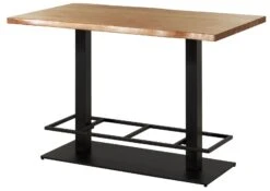 Tavolo Bar In Legno Di Acacia 140x80x92 Laccato Naturale MELBOURNE #100