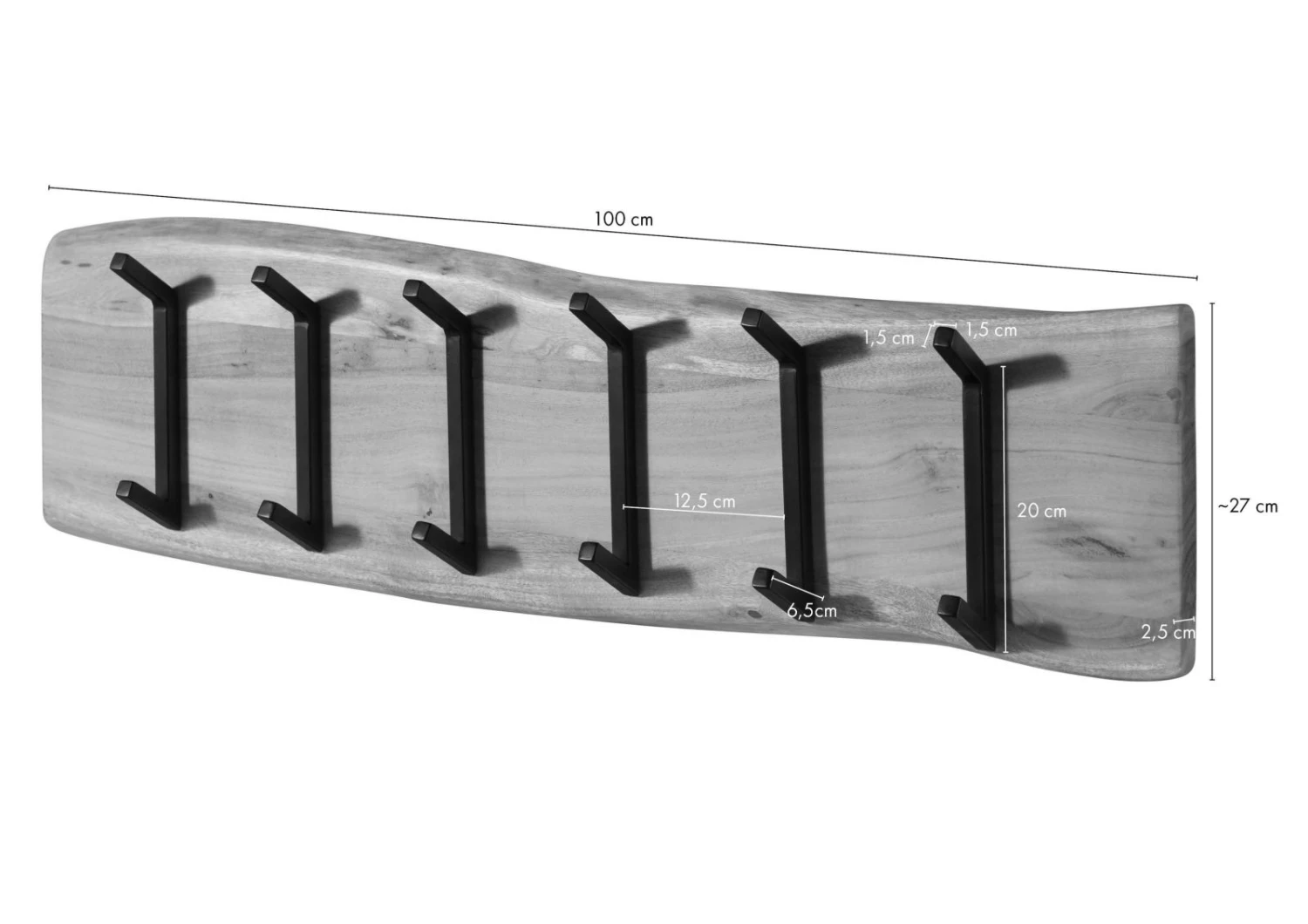 Guardaroba In Legno Di Acacia 100x3x25 Laccato Naturale MELBOURNE #105 8 Guardaroba In Legno Di Acacia 100x3x25 Laccato Naturale MELBOURNE #105 - immagine 6