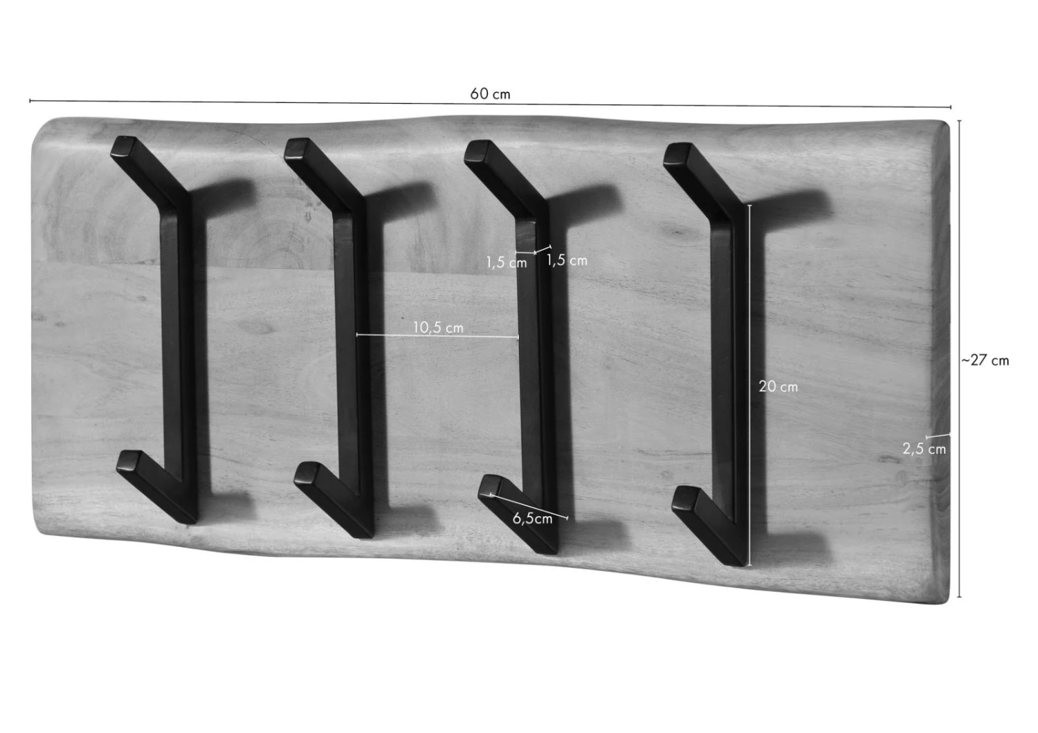 Guardaroba In Legno Di Acacia 60x3x25 Laccato Naturale MELBOURNE #106 9 Guardaroba In Legno Di Acacia 60x3x25 Laccato Naturale MELBOURNE #106 - immagine 7