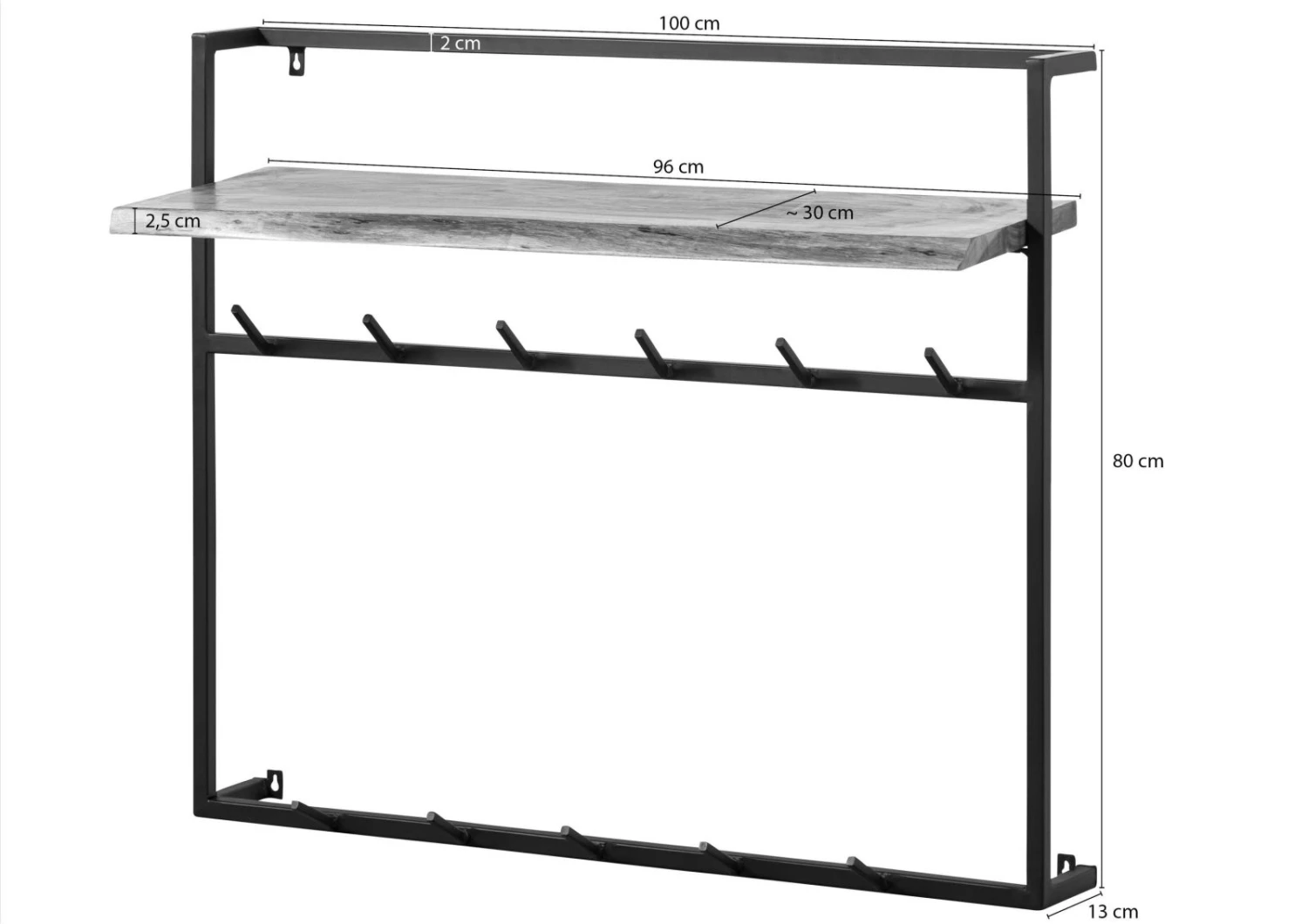 Guardaroba In Legno Di Acacia 100x30x80 Laccato Naturale MELBOURNE #108 5 Guardaroba In Legno Di Acacia 100x30x80 Laccato Naturale MELBOURNE #108 - immagine 4
