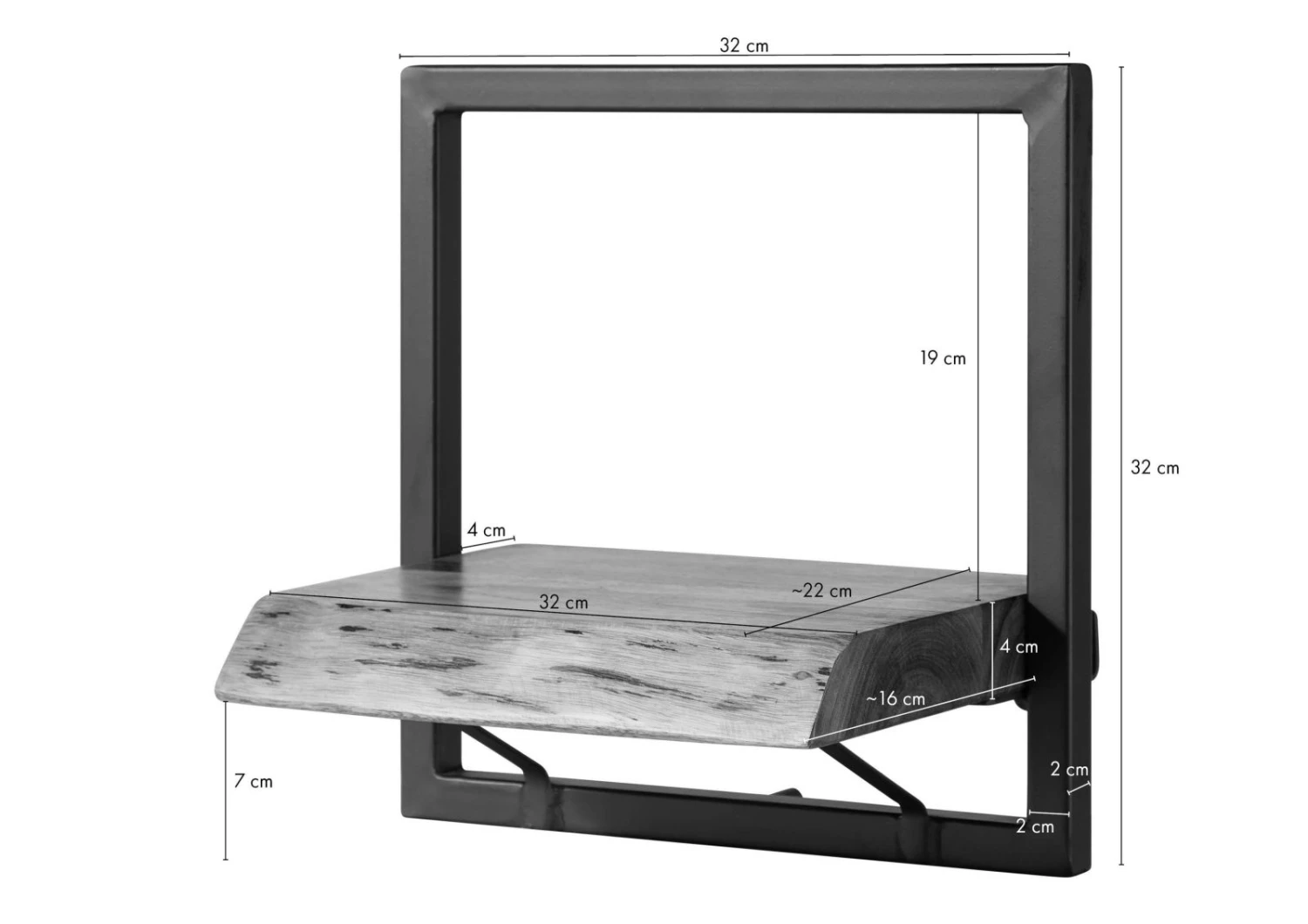 Mensola In Legno Di Acacia 32x22x32 Laccato Naturale MELBOURNE #116 8 Mensola In Legno Di Acacia 32x22x32 Laccato Naturale MELBOURNE #116 - immagine 6