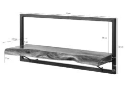 Mensola In Legno Di Acacia 70x22x32 Laccato Naturale MELBOURNE #118 14 Mensola In Legno Di Acacia 70x22x32 Laccato Naturale MELBOURNE #118 -Massivmoebel24 32 350 558 0118 08