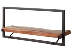 Mensola In Legno Di Acacia 70x22x32 Laccato Naturale MELBOURNE #118 15 Mensola In Legno Di Acacia 70x22x32 Laccato Naturale MELBOURNE #118 -Massivmoebel24 32 350 558 0118 10