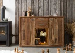 BARK #114 Credenza In Legno Di Acacia Laccato / Natur 145x40x101