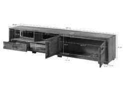 BARK #210 Mobile TV In Legno Di Acacia - Laccato / Marrone Scuro 220x40x47 -Massivmoebel24 33 313 406 0110 08