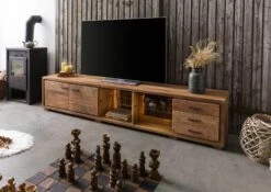 BARK #116 Mobile TV In Legno Di Acacia - Laccato / Naturale 235x40x47 14 BARK #116 Mobile TV In Legno Di Acacia - Laccato / Naturale 235x40x47 -Massivmoebel24 33 313 406 0116 03