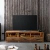 BARK #117 Mobile TV In Legno Di Acacia - Laccato / Naturale 175x40x47 -Massivmoebel24 33 313 406 0117 01