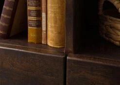 BARK #210 Mobile TV In Legno Di Acacia - Laccato / Marrone Scuro 220x40x47 -Massivmoebel24 33 313 406 0210 05