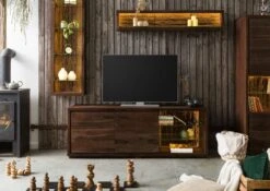 BARK #212 Mobile Tv In Legno Di Acacia Laccato / Marrone 175x40x63