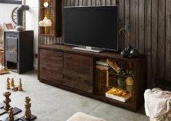 BARK #212 Mobile Tv In Legno Di Acacia Laccato / Marrone 175x40x63 13 BARK #212 Mobile Tv In Legno Di Acacia Laccato / Marrone 175x40x63 -Massivmoebel24 33 313 406 0212 3