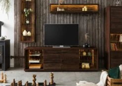 BARK #213 Mobile Tv In Legno Di Acacia Laccato / Marrone 200x40x63