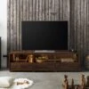 BARK #217 Mobile TV In Legno Di Acacia - Laccato / Marrone Scuro 175x40x47