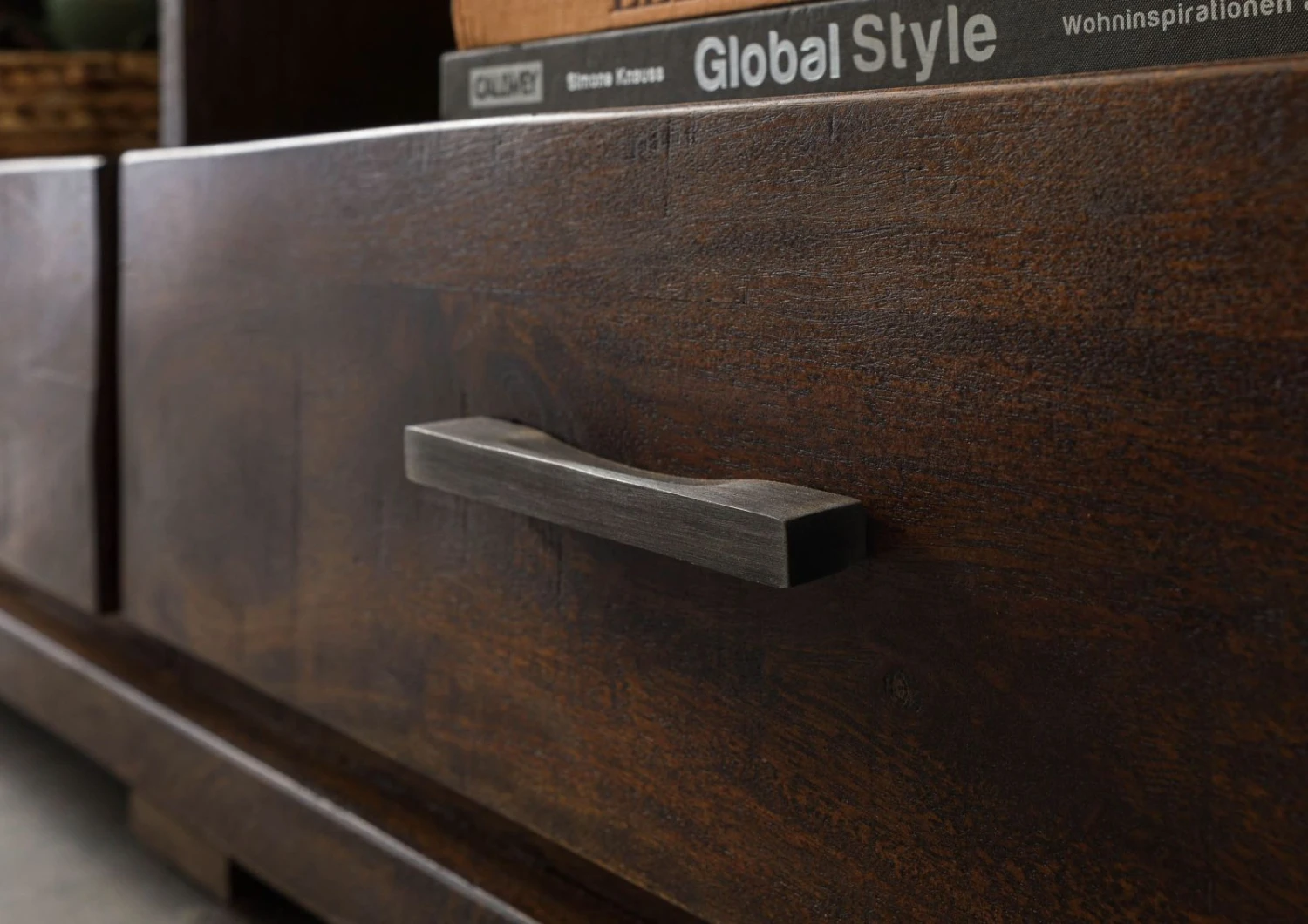 BARK #217 Mobile TV In Legno Di Acacia - Laccato / Marrone Scuro 175x40x47 8 BARK #217 Mobile TV In Legno Di Acacia - Laccato / Marrone Scuro 175x40x47 - immagine 6