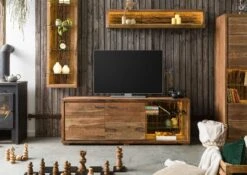 BARK #112 Mobile Tv In Legno Di Acacia Laccato / Natur 175x40x63
