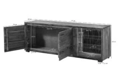 BARK #112 Mobile Tv In Legno Di Acacia Laccato / Natur 175x40x63 -Massivmoebel24 33 313 406 1112 8 1