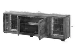 BARK #213 Mobile Tv In Legno Di Acacia Laccato / Marrone 200x40x63 -Massivmoebel24 33 313 406 1113 8