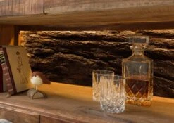 Vetrina In Legno Di Acacia 98x40x180 Acacia Naturale Laccato BARK #109 15 Vetrina In Legno Di Acacia 98x40x180 Acacia Naturale Laccato BARK #109 -Massivmoebel24 33 320 406 0109 4