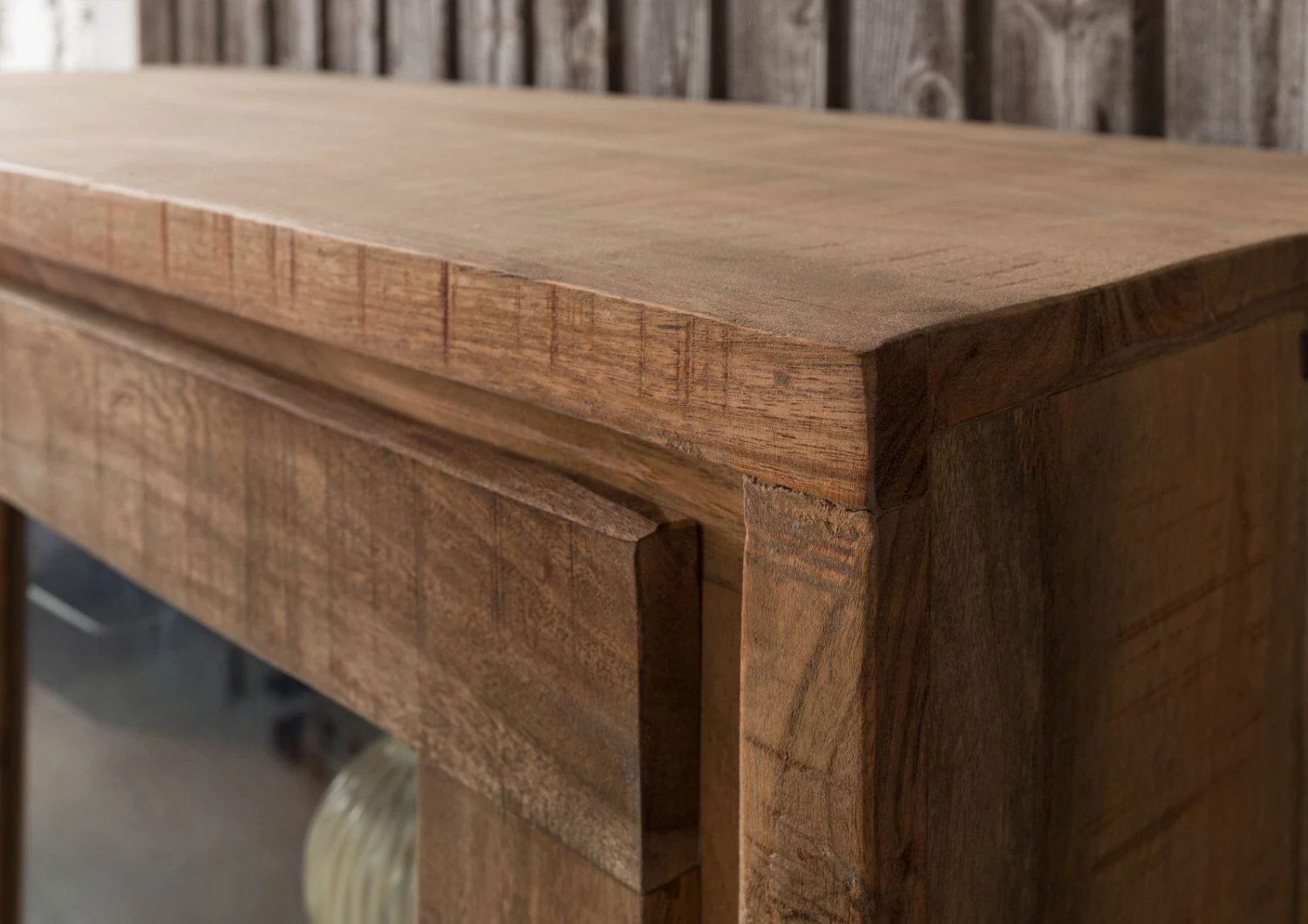 Vetrina In Legno Di Acacia 98x40x180 Acacia Naturale Laccato BARK #109 7 Vetrina In Legno Di Acacia 98x40x180 Acacia Naturale Laccato BARK #109 - immagine 5