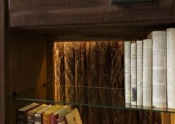 BARK #202 Vetrina In Legno Di Acacia Laccato / Marrone 145x40x153 -Massivmoebel24 33 320 406 0202 5