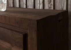 BARK #202 Vetrina In Legno Di Acacia Laccato / Marrone 145x40x153 -Massivmoebel24 33 320 406 0202 6