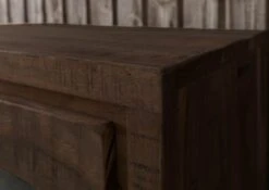 BARK #208 Vetrina In Legno Di Acacia Laccato / Marrone 98x40x180 14 BARK #208 Vetrina In Legno Di Acacia Laccato / Marrone 98x40x180 -Massivmoebel24 33 320 406 0208 4