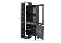 CITY #03 Vetrina In Legno Di Acacia/ Legno Riciclato - Laccato /marrone 90x40x183 18 CITY #03 Vetrina In Legno Di Acacia/ Legno Riciclato - Laccato /marrone 90x40x183 -Massivmoebel24 33 320 753 0003 8