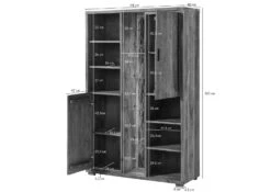 BARK #201 Armadio In Legno Di Acacia Laccato / Marrone 118x40x180 -Massivmoebel24 33 340 406 0101 8