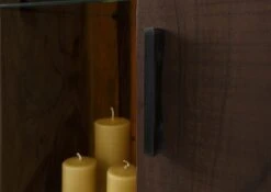 BARK #201 Armadio In Legno Di Acacia Laccato / Marrone 118x40x180 -Massivmoebel24 33 340 406 0201 4