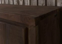 BARK #201 Armadio In Legno Di Acacia Laccato / Marrone 118x40x180 -Massivmoebel24 33 340 406 0201 7