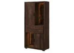 BARK #203 Armadio In Legno Di Acacia Laccato / Marrone 88x40x180 -Massivmoebel24 33 340 406 0203 9