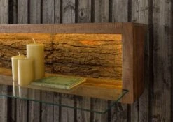 Mensola In Legno Di Acacia 145x30x27 Acacia Naturale Laccato BARK #105 12 Mensola In Legno Di Acacia 145x30x27 Acacia Naturale Laccato BARK #105 -Massivmoebel24 33 350 406 0105 3