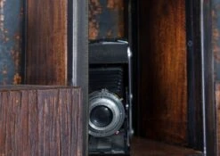 CITY #06 Mobile Pensile In Legno Di Acacia/ Legno Riciclato - Laccato /marrone 85x26x118 -Massivmoebel24 33 350 753 0006 4