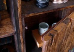 CITY #06 Mobile Pensile In Legno Di Acacia/ Legno Riciclato - Laccato /marrone 85x26x118 -Massivmoebel24 33 350 753 0006 5