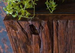 CITY #06 Mobile Pensile In Legno Di Acacia/ Legno Riciclato - Laccato /marrone 85x26x118 -Massivmoebel24 33 350 753 0006 6