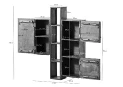 CITY #06 Mobile Pensile In Legno Di Acacia/ Legno Riciclato - Laccato /marrone 85x26x118 -Massivmoebel24 33 350 753 0006 8