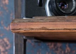 CITY #09 Mensola In Legno Riciclato/ Ferro - Laccato / Marrone 35x25x75 -Massivmoebel24 33 350 753 0009 4