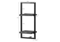 CITY #09 Mensola In Legno Riciclato/ Ferro - Laccato / Marrone 35x25x75 -Massivmoebel24 33 350 753 0009 8