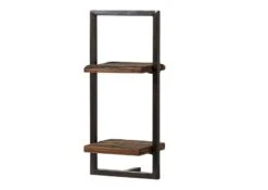 CITY #09 Mensola In Legno Riciclato/ Ferro - Laccato / Marrone 35x25x75 -Massivmoebel24 33 350 753 0009 9