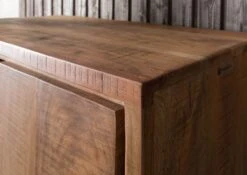 Guardaroba In Legno Di Acacia 88x45x180 Laccato Naturale BARK #118 -Massivmoebel24 33 380 406 0118 07