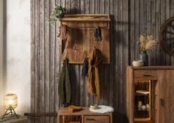 Guardaroba In Legno Di Acacia 88x25x88 Laccato Naturale BARK #119