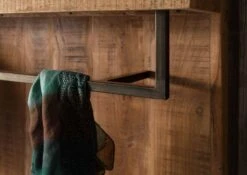 Guardaroba In Legno Di Acacia 88x25x88 Laccato Naturale BARK #119 -Massivmoebel24 33 381 406 0119 05