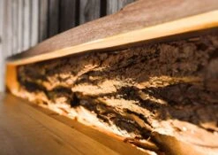 Guardaroba In Legno Di Acacia 88x25x88 Laccato Naturale BARK #119 -Massivmoebel24 33 381 406 0119 06