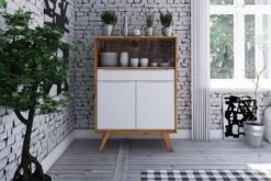 ORIGINAL RETRO #15 Vetrinetta In Legno Di Quercia Selvatica - Oliato / Nartur - Bianco 100x48x141 8 ORIGINAL RETRO #15 Vetrinetta In Legno Di Quercia Selvatica - Oliato / Nartur - Bianco 100x48x141 -Massivmoebel24 35 310 101 0023 3