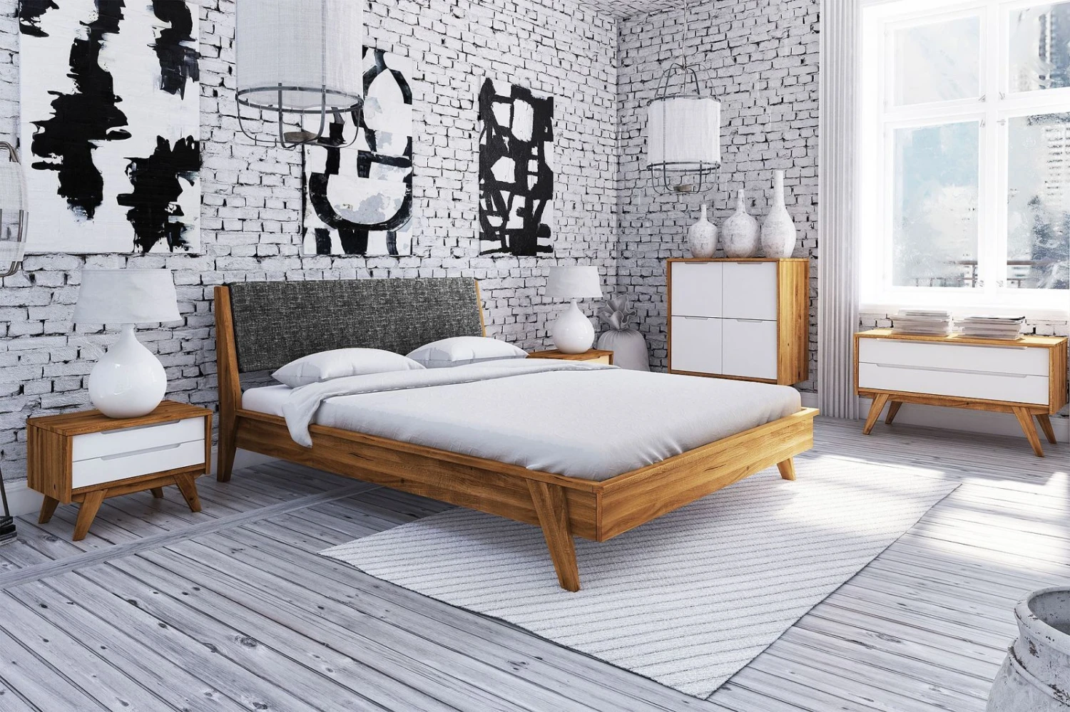 Comodino In Legno Di Quercia Selvatica 55x38x42 Bianco Oliato ORIGINAL RETRO #01 5 Comodino In Legno Di Quercia Selvatica 55x38x42 Bianco Oliato ORIGINAL RETRO #01 - immagine 3