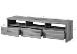 Mobile TV In Legno Di Quercia Selvatica 191x45x50 Quercia Naturale Oliato PURE OAK #109 -Massivmoebel24 38 313 876 0109 08