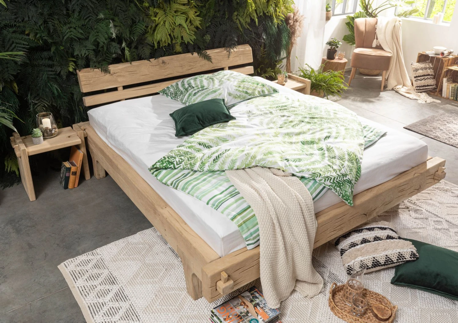 OAK HEART #03 Letto Matrimoniale A Travi In Legno Di Quercia - Oliato / Natur 4 OAK HEART #03 Letto Matrimoniale A Travi In Legno Di Quercia - Oliato / Natur - immagine 2