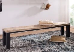 VILLANDERS #225 Panca In Legno Di Quercia Selvatica - Oliato / Bianco 200x35x45