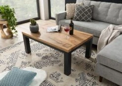 Tavolino Da Salotto In Legno Di Quercia Selvatica 110x70x45 Quercia Naturale Oliato VILLANDERS #128 -Massivmoebel24 48 200 200 0028 2